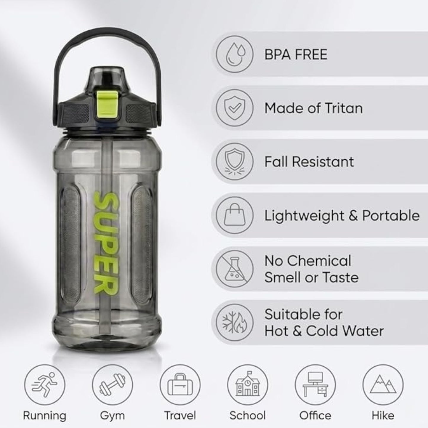 Transparent Sports Water Bottle With Handle