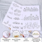 26pcs Set of Soluble Self-Adhesive Embroidery Patterns, Paper for Appliqué and Hand Embroidery