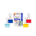Elite Stationery House Mintra bulldog binder clips in assorted bright colors with a clear plastic storage box