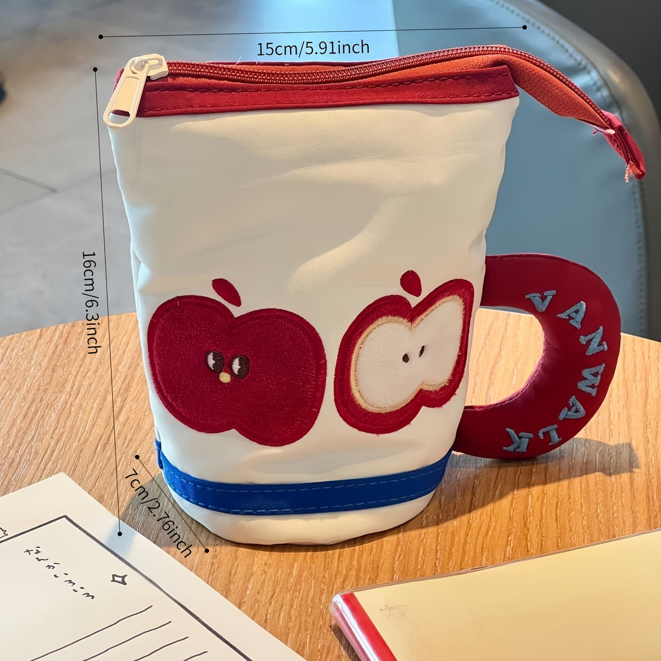 Creative Apple-Shaped Large Capacity Pencil Case, Cute Cup Pen Holder