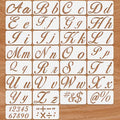 30pcs Plastic Stencil Set,  Uppercase Letters-Lowercase  Numbers 0-9, Punctuation Marks, and Math Symbols
