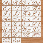 30pcs Plastic Stencil Set,  Uppercase Letters-Lowercase  Numbers 0-9, Punctuation Marks, and Math Symbols