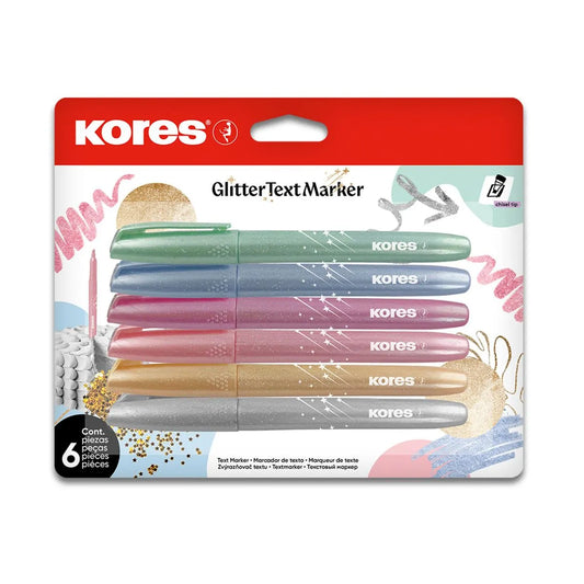 Kores Glitter Markers (Pack of 6)