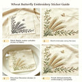1 pc A4 Size Golden Autumn Wheat Flower Water-Soluble Embroidery Pattern, Transfer Paper for Hand Sewing,