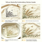 1 pc A4 Size Golden Autumn Wheat Flower Water-Soluble Embroidery Pattern, Transfer Paper for Hand Sewing,