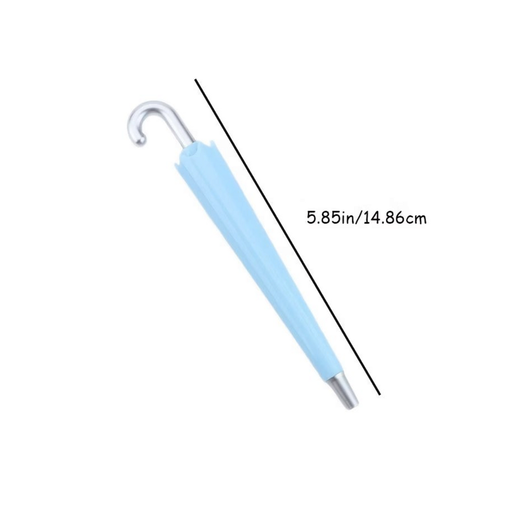 Elite Stationery House light blue retractable ballpoint pen shaped like a miniature umbrella
