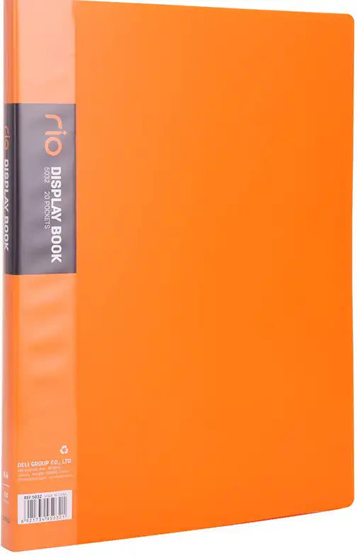 Midgo A4 Office Clear Book 60 Pockets  Baby Orange