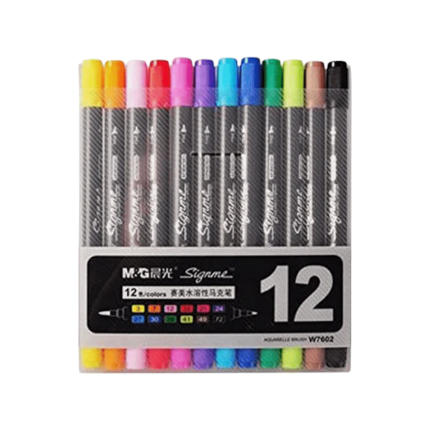 M&G Signme 12/24/48 Watercolor Marker Set Dual Tip W7602
