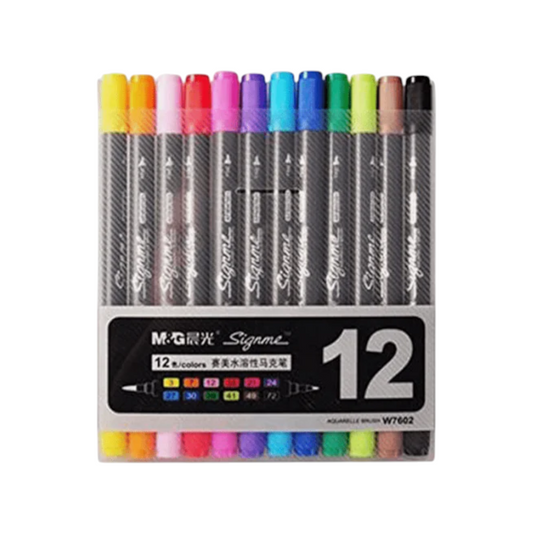 M&G Signme 12/24/48 Watercolor Marker Set Dual Tip W7602