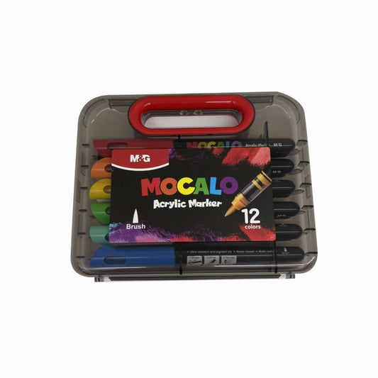 M&G MOCALO Acrylic Marker, brush tip - set of 12  & 24 colors