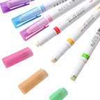 Linear Roller Color Pens Highlighters with 6 Different Curve Shapes Designer Roller Curve Highlighter Pens For Study Highlighter Pens