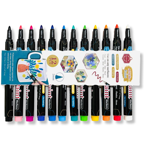 Acrylic Pen Set 12 Colors - Keep Smiling Model APM-12