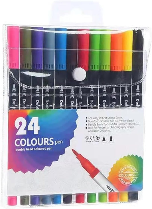 Dual Brush Marker Pens,24 Colored Markers (Copy)