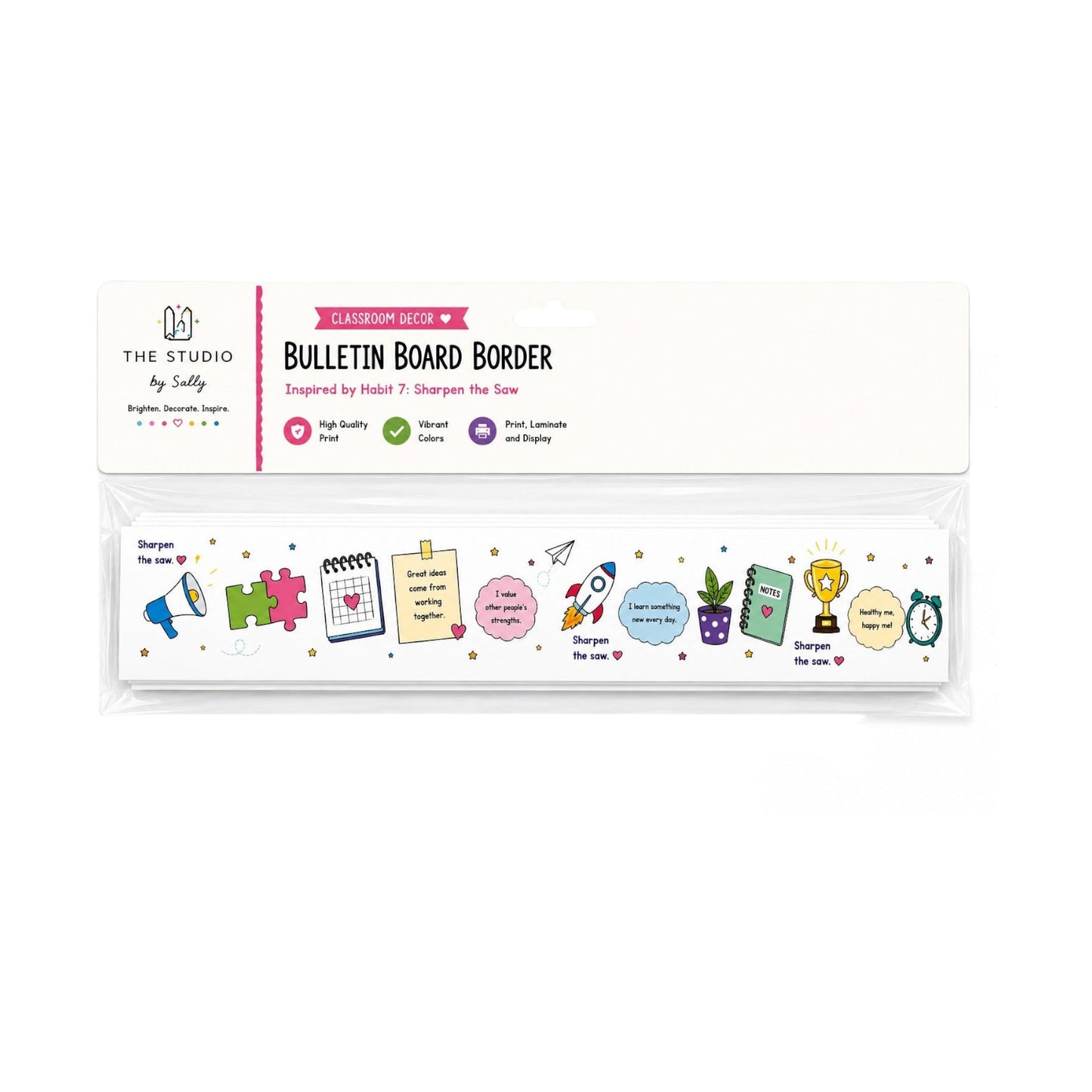 Growth & Leadership Bulletin Board Border – Inspired by The 7 Habits of Happy Kids - Pack of 12 ( 8 m )
