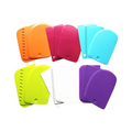 Elite Stationery House 3-piece plastic dough and fondant scraper set in assorted vibrant colors for cake decorating