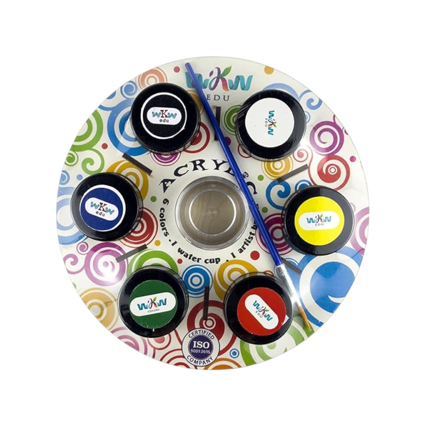 WKW - Acrylic Colors, Set Of 6 Colors With Brush, 30 ML Each,