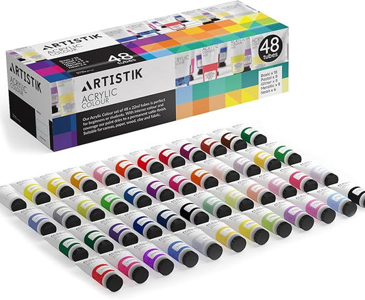 ARTISTIK Acrylic Paint Set - 48 Piece Set (48 x 22ml) Tubes