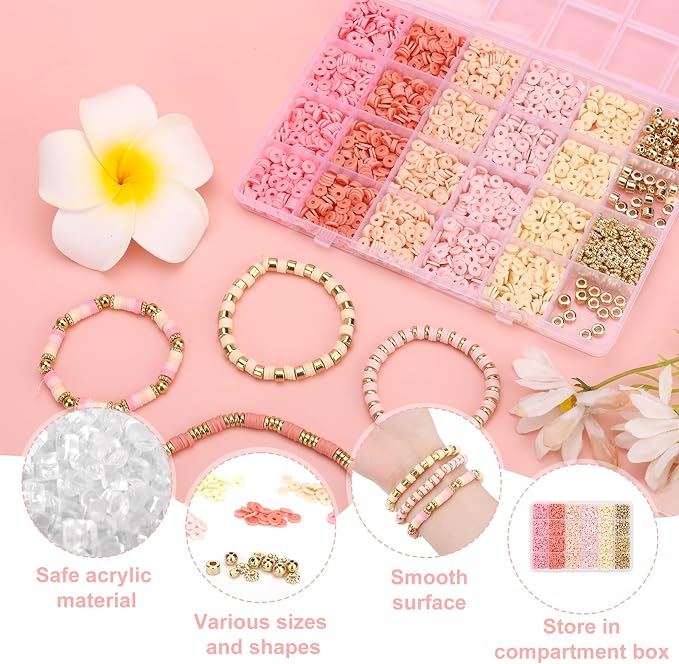 2780pcs Beads Bracelet Making Kit, Spacer Beads with Storage Box