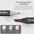Elite Stationery House Deli double tip sketch marker showing 1mm round and 6mm chisel nibs for detailed drawing