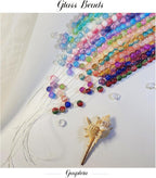 1200PCS 8mm Glass Beads Bracelet Making Kit, 48 Colors