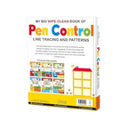 Elite Stationery House wipe-clean pen control book for kids featuring colorful line tracing and pattern exercises.