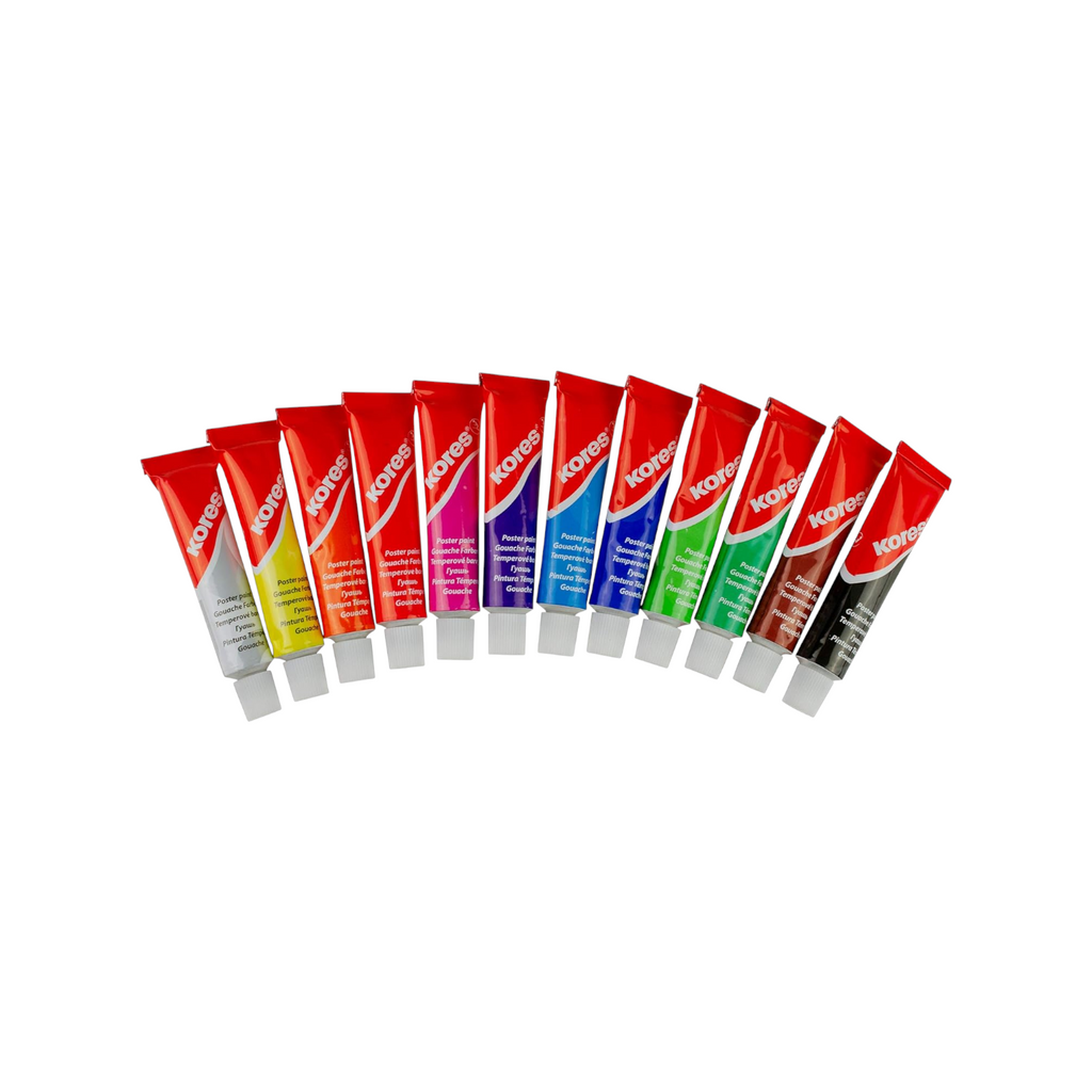 Poster Colors Set - Tempera 12 tubes 12 m Kores
