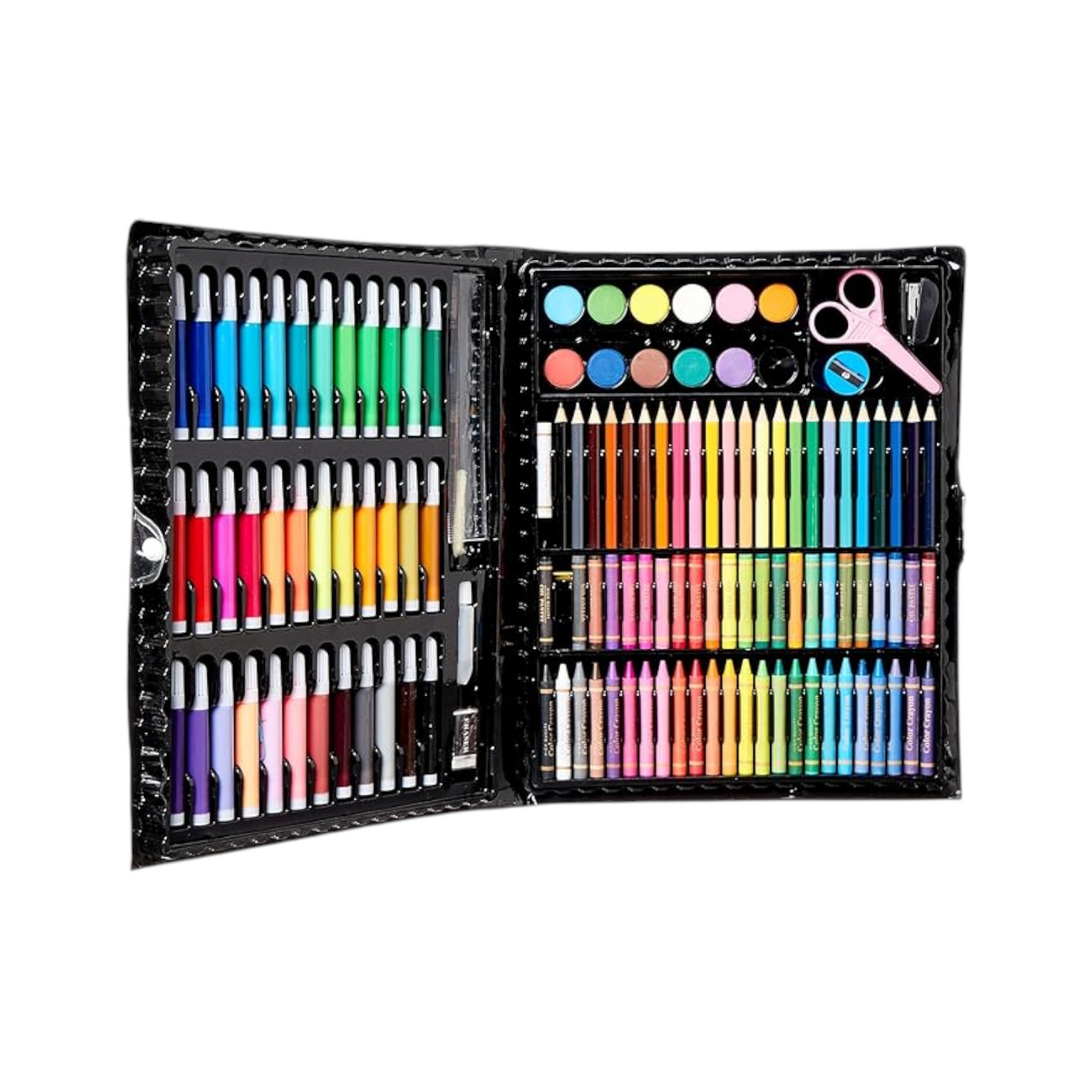 150-Piece Art Set, Complete Drawing Kit with Markers, Crayons, Pastels, Watercolours