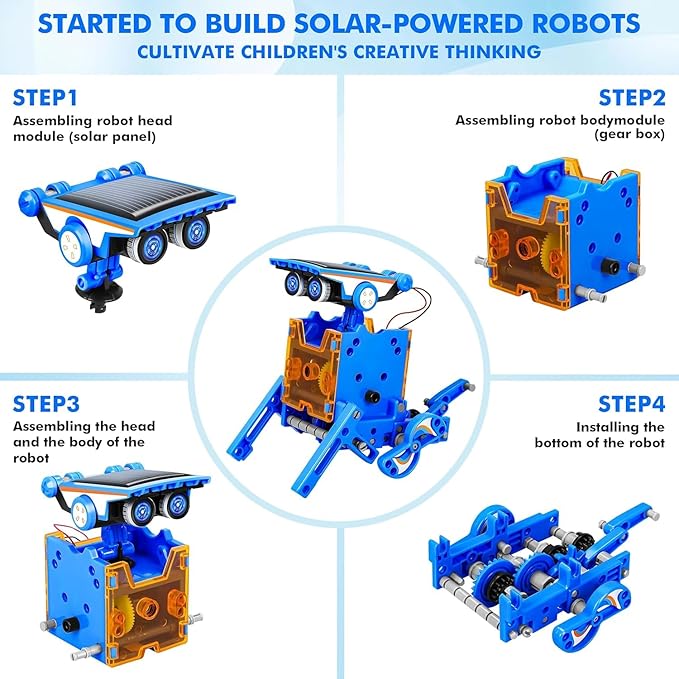 STEM 13-in-1 Solar Robot Building Science Kit  Blue