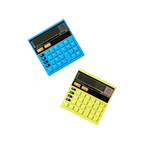 Elite Stationery House Deli 12-digit dual power calculators in blue and green with 120-step check and large display