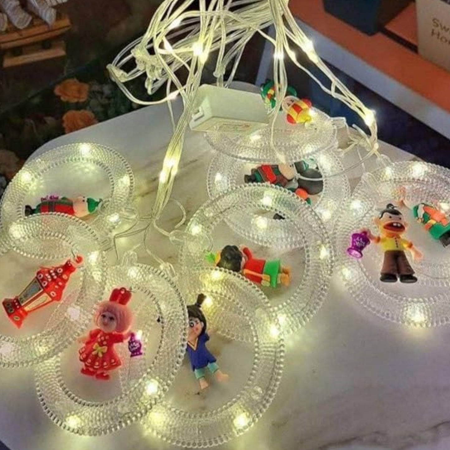 Ramadan Hanging Lights, 3mm of Rings Luminous Warm Light