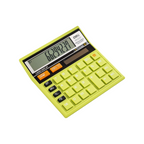Elite Stationery House green Deli 12-digit dual power calculator with 120-step check function on architectural plans.