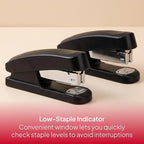 Deli Plastic Half Strip Stapler, Black