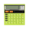 Elite Stationery House Deli 12-digit dual power calculator in bright green with 120-step check and correct function
