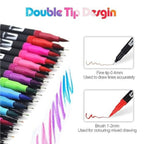 Dual Brush Pen Set, 36 Colours Brush Pens with Two Tips