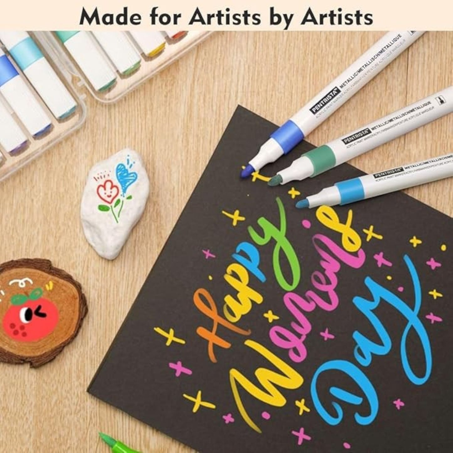 Colors Acrylic Paint Set, Acrylic Pens Waterproof Permanent Acrylic Paint Marker Kit