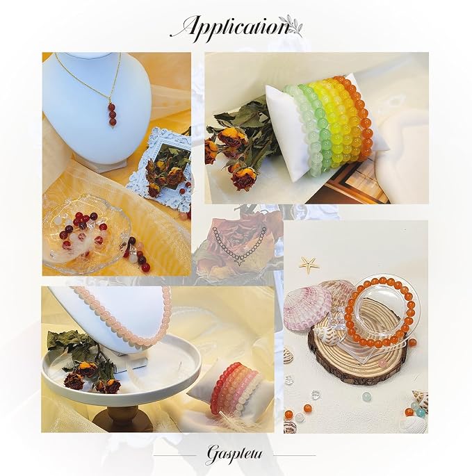 1400PCS Glass Beads for Jewelry Making, 24 Colors 8mm