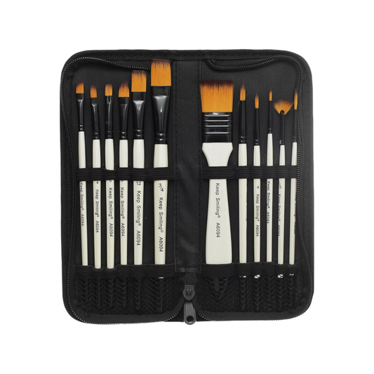 12pcs Professional Artist Paint Brushes Set Bag Pack