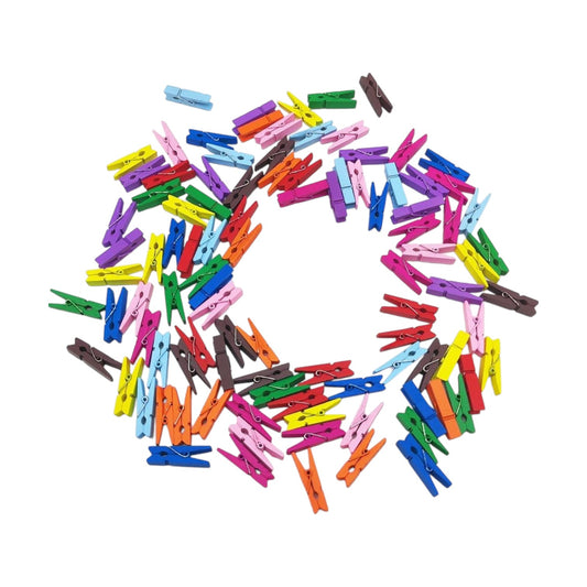 25pcs Mini Natural Wooden Clips Clothespins