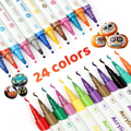 24Colors Acrylic Paint Pens With Dual Tip - Medium and Brush Tips