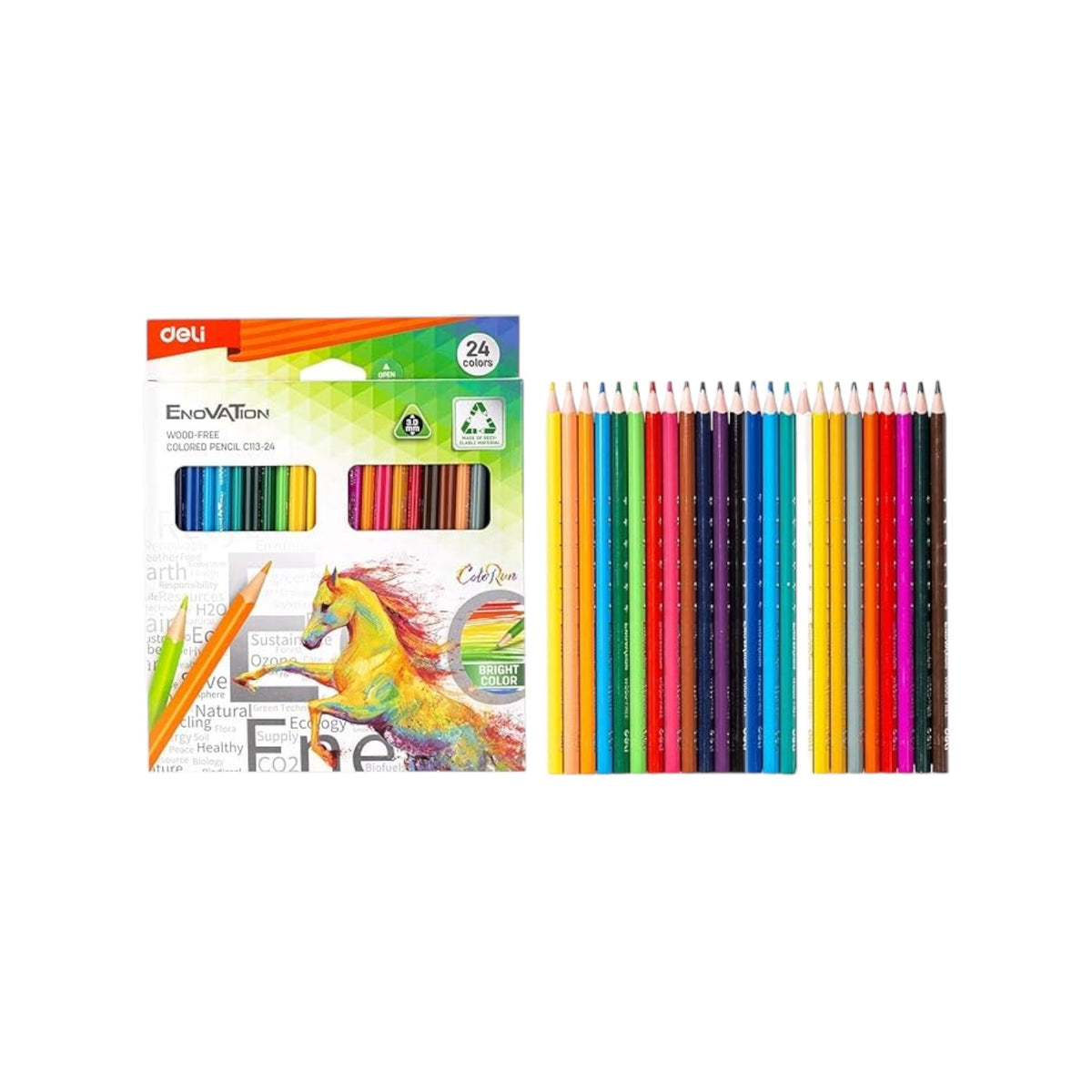 Deli Wood Color Box, Set of 12/24 Colors, Multi Color C113-12