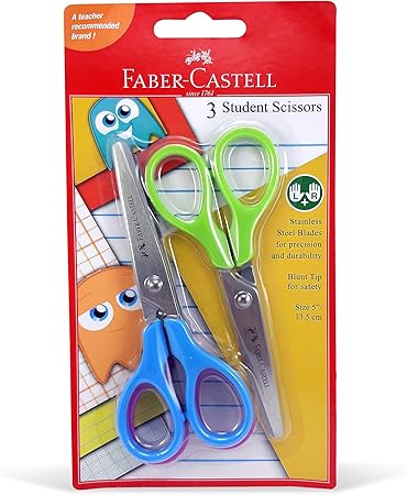 Faber-Castell Student Scissors Of 3Pc 5" In A Blister
