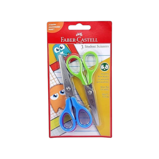 Faber-Castell Student Scissors Of 3Pc 5" In A Blister