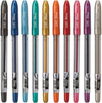 10 x Linc Shine Sparkled Gel Pens 0.7 mm FINE Tip 10 colors