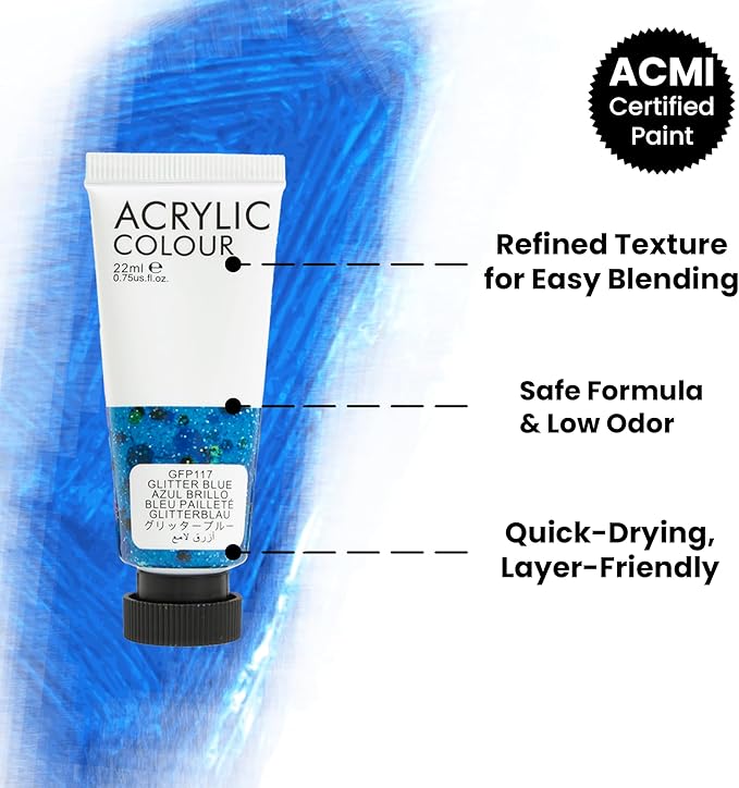 ARTISTIK Acrylic Paint Set - 48 Piece Set (48 x 22ml) Tubes