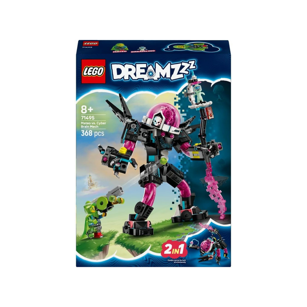 Elite Stationery House LEGO DREAMZzz Mateo vs. Cyber Brain Mech building set with posable robot and minifigure