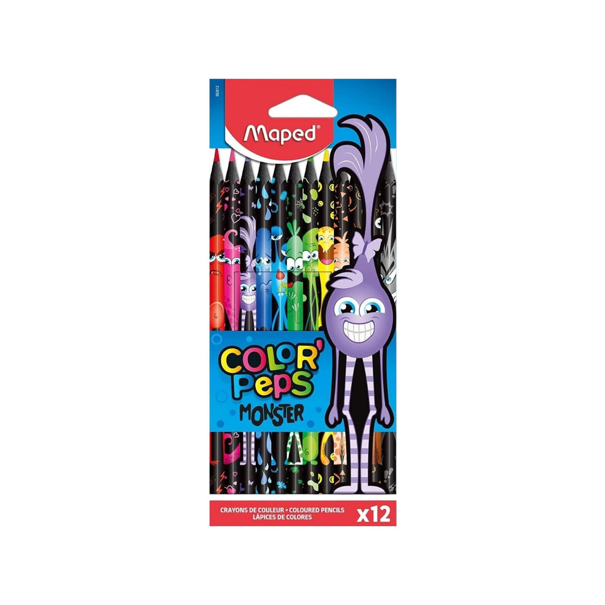 Maped Color Peps Monster Design Colouring Pencils (Pack of 12)