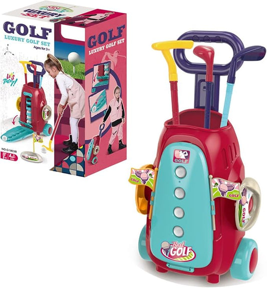 Kids Red Golf Set with 5 Balls Mini Golf