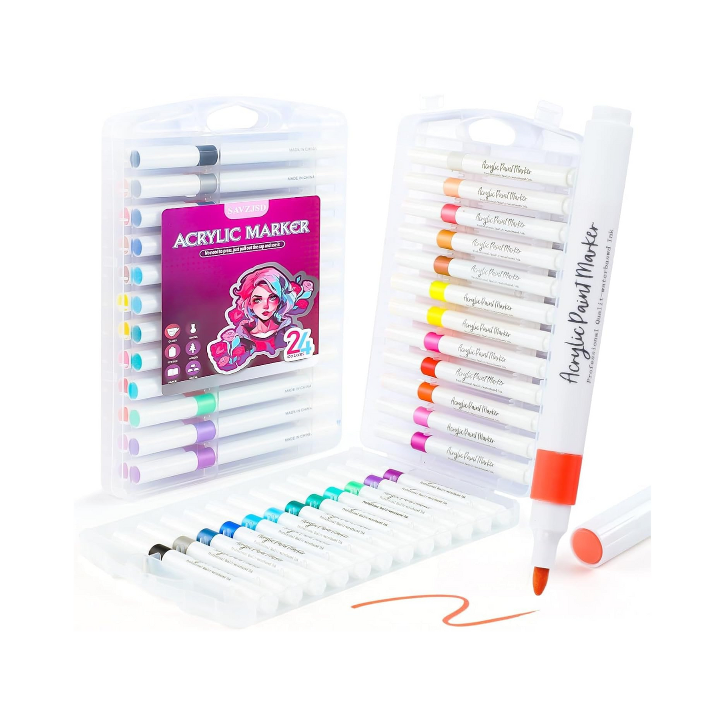 24 Colors Acrylic Paint Markers