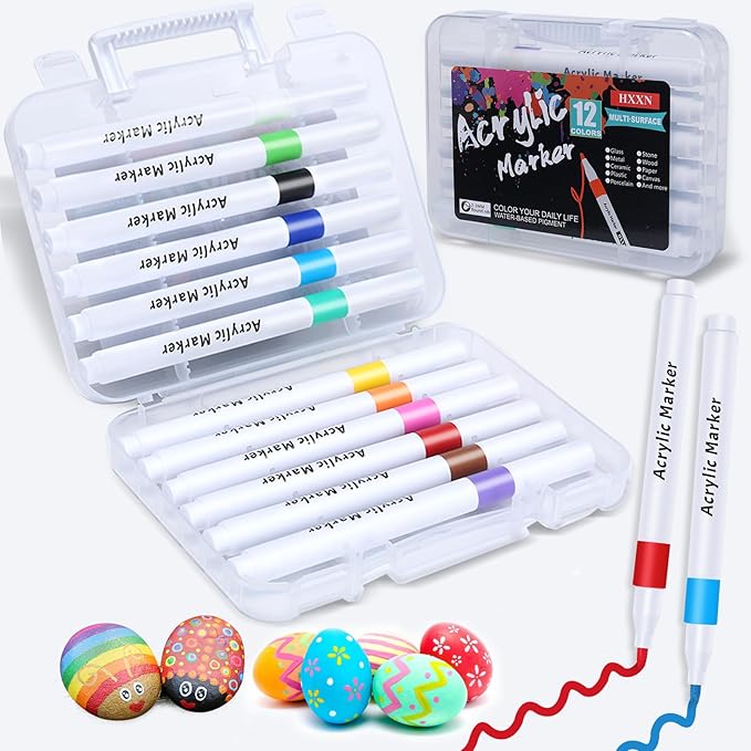 12 Colors Acrylic Paint Markers Pens Set Giorgione