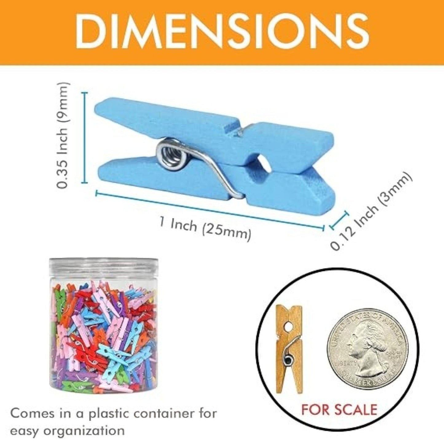 25pcs Mini Natural Wooden Clips Clothespins